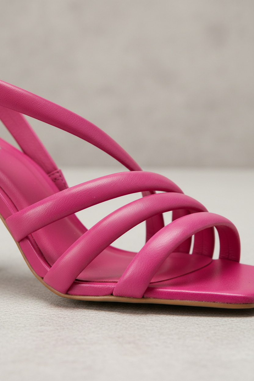 Cedro Pink Calf Leather Sandals – 8cm Cylindrical Block Heel