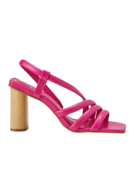 Cedro Pink Calf Leather Sandals – 8cm Cylindrical Block Heel