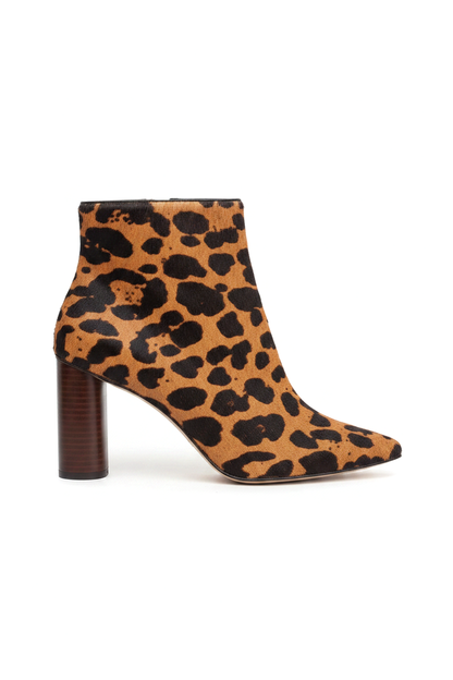 Sapucaia Leopard Print Calf Hair Ankle Boots – 8.4cm Wooden Heel