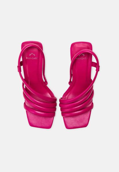 Cedro Pink Calf Leather Sandals – 8cm Cylindrical Block Heel
