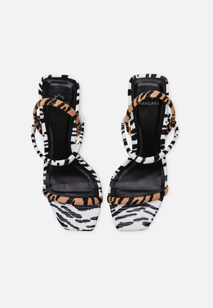 Palmito Animal Print Calf Leather Sandals – 6.5cm Block Heel